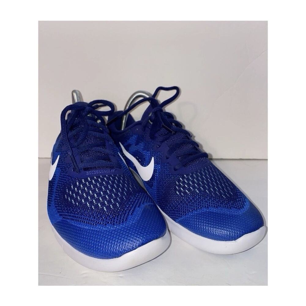 Nike Free Blue White Swoosh Lime Green Sz 7 Youth Wmn 8-8.5 Equivalent Sneakers - Picture 6 of 7